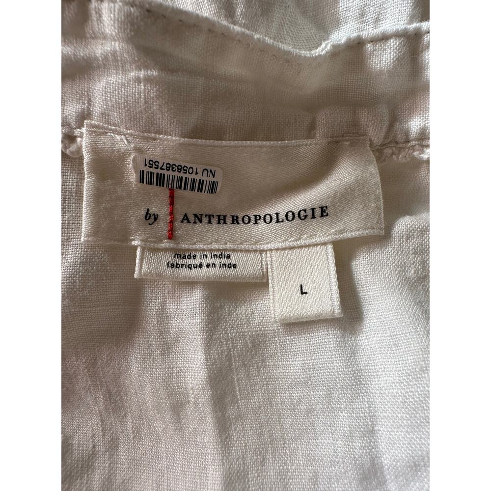 Anthropologie Ethereal Bohemian Linen Corset Midi Shirt Dress White Size Large - Picture 12 of 15
